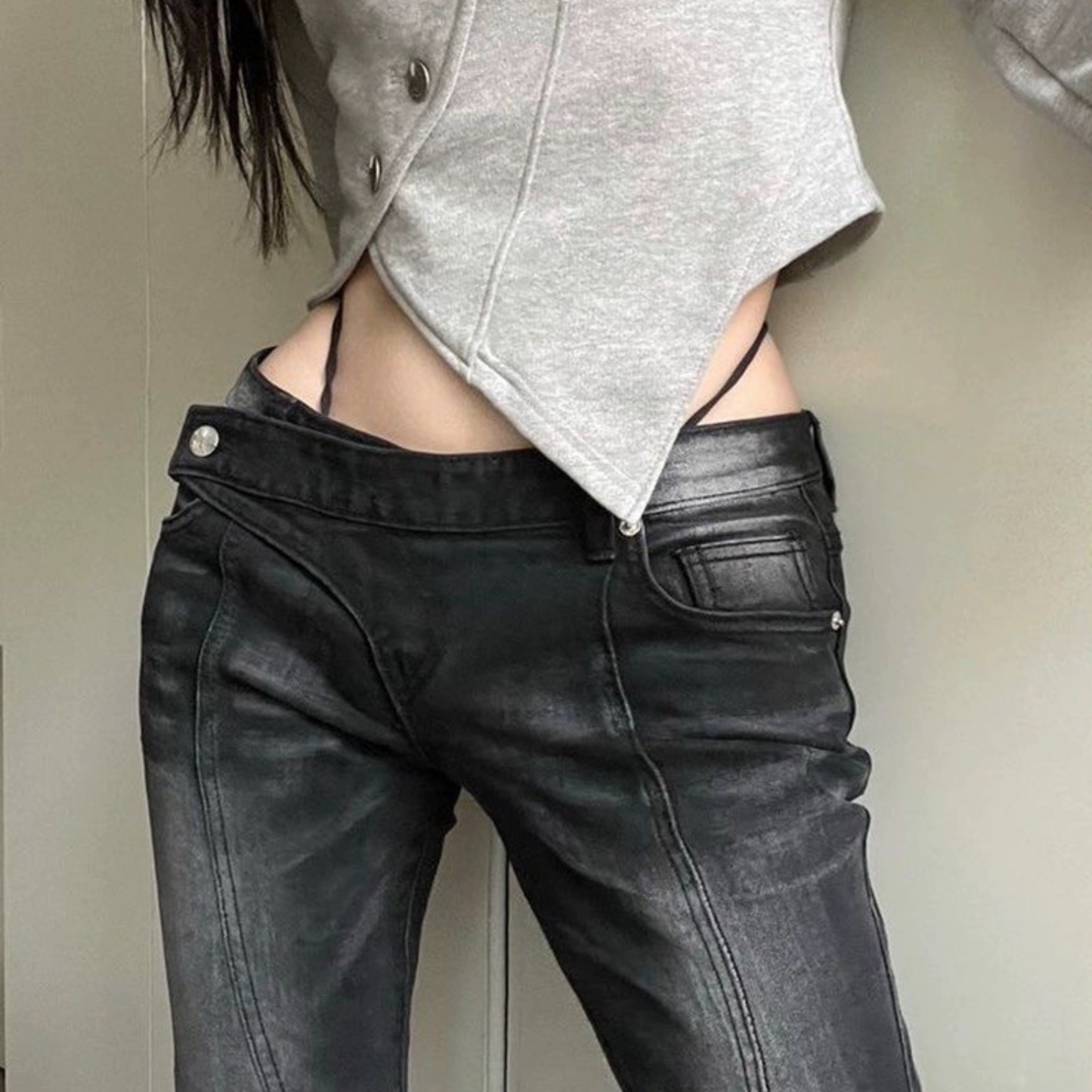 Asymmetric Flare Jeans