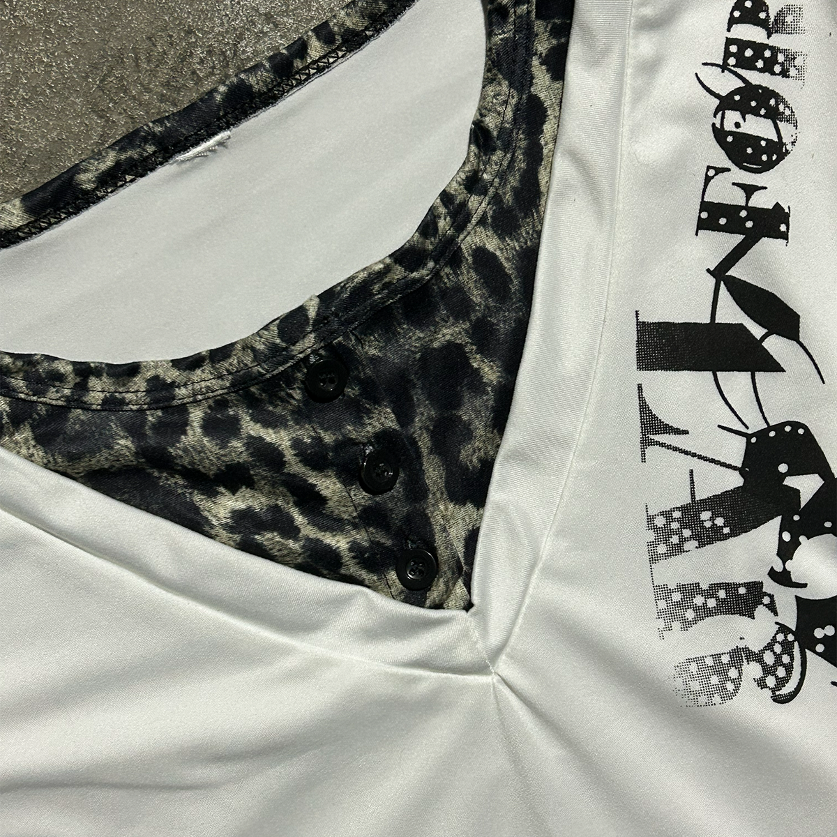 Leopard V-Neck Layered Tee