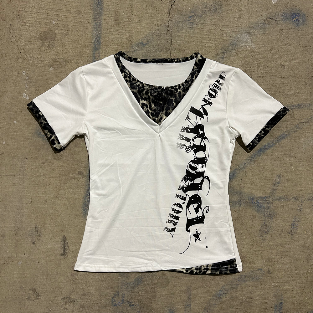 Leopard V-Neck Layered Tee