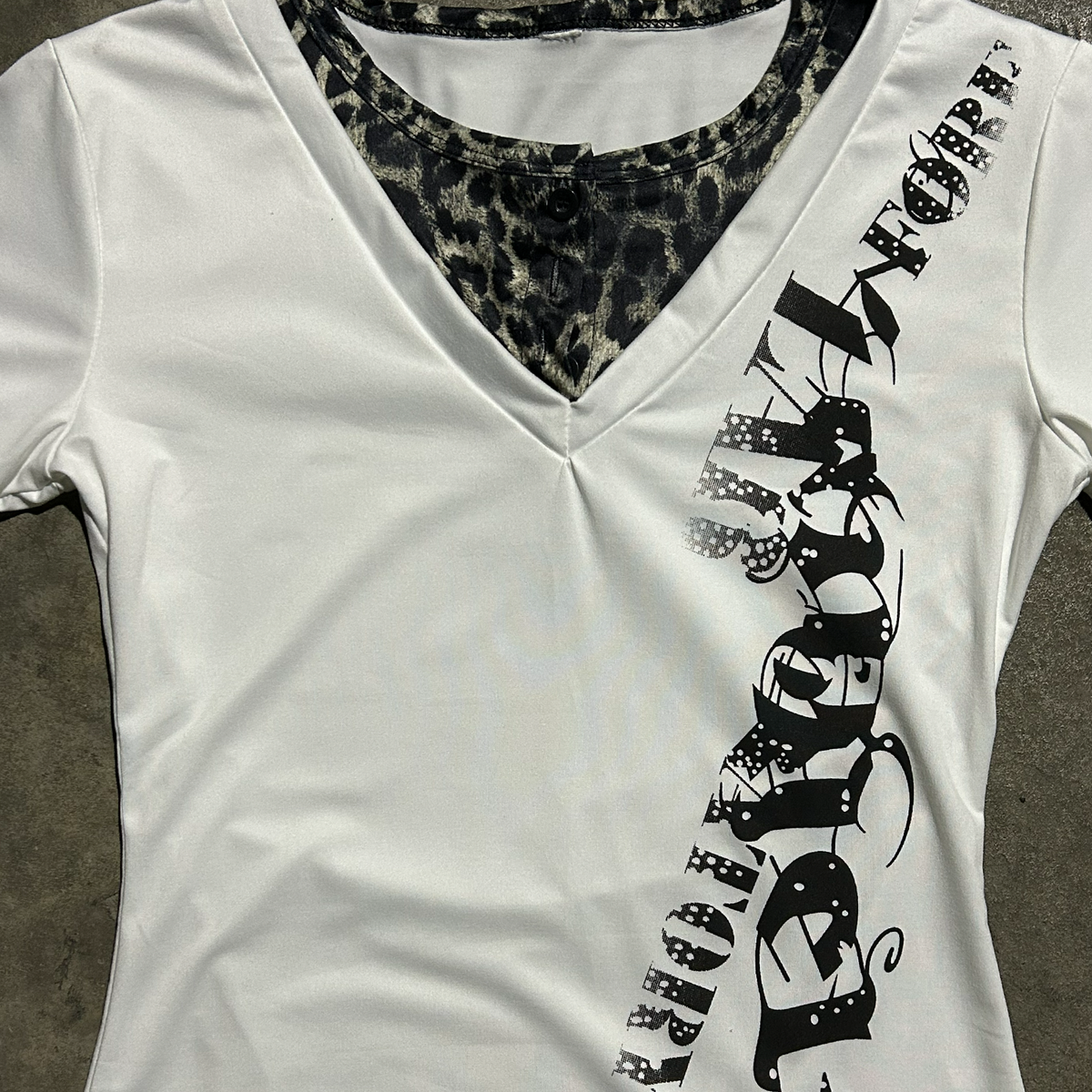 Leopard V-Neck Layered Tee